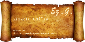 Szokoly Géza névjegykártya